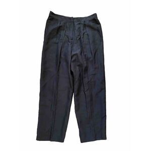 Sonia Rykiel Pants Paris Black Pleat Front Pocketed Tapered Leg Size Small